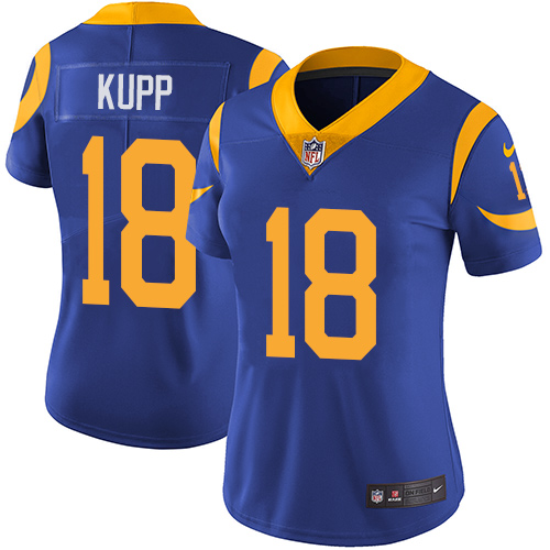 Women's Nike Los Angeles Rams #18 Cooper Kupp Royal Blue Alternate Vapor Untouchable Elite Player NFL Jersey