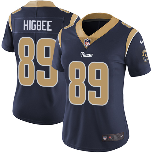 Women's Nike Los Angeles Rams #89 Tyler Higbee Navy Blue Team Color Vapor Untouchable Elite Player NFL Jersey