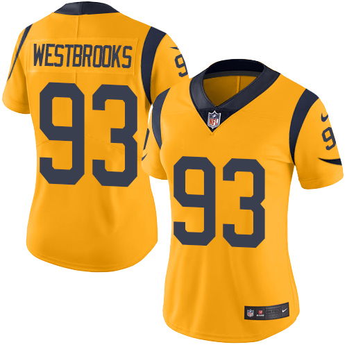 Women's Nike Los Angeles Rams #93 Ethan Westbrooks Limited Gold Rush Vapor Untouchable NFL Jersey