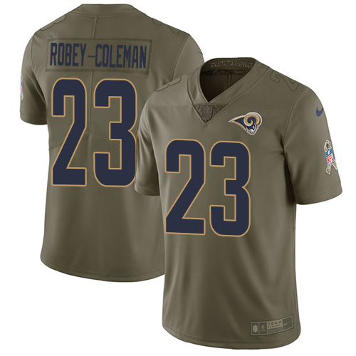 Men's Nike Los Angeles Rams #23 Nickell Robey-Coleman Limited Olive 2017 Salute to Service NFL Jersey