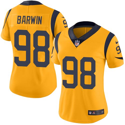 Women's Nike Los Angeles Rams #98 Connor Barwin Limited Gold Rush Vapor Untouchable NFL Jersey