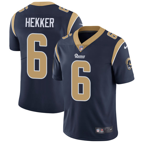 Men's Nike Los Angeles Rams #6 Johnny Hekker Navy Blue Team Color Vapor Untouchable Limited Player NFL Jersey
