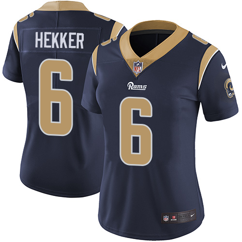 Women's Nike Los Angeles Rams #6 Johnny Hekker Navy Blue Team Color Vapor Untouchable Elite Player NFL Jersey
