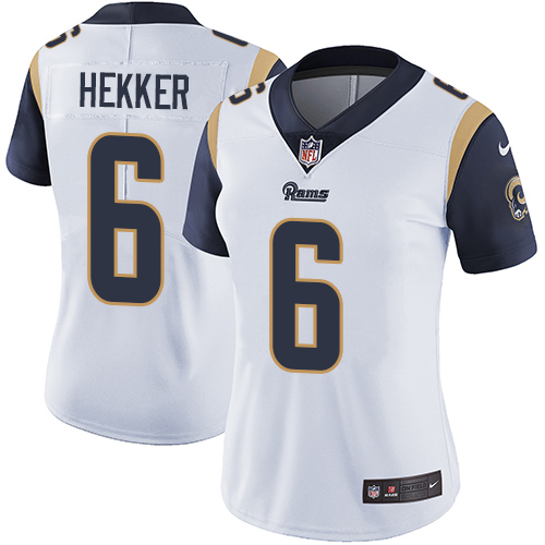 Women's Nike Los Angeles Rams #6 Johnny Hekker White Vapor Untouchable Elite Player NFL Jersey