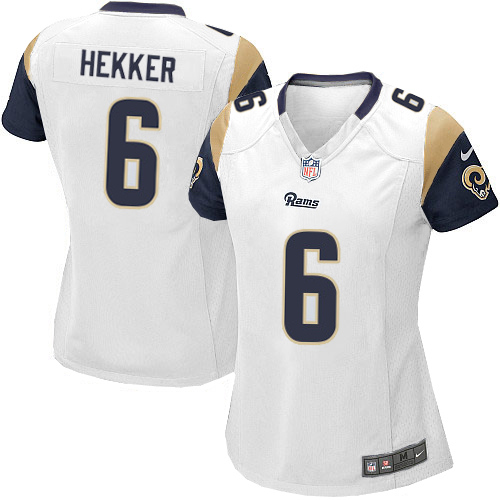 Women's Nike Los Angeles Rams #6 Johnny Hekker Game White NFL Jersey