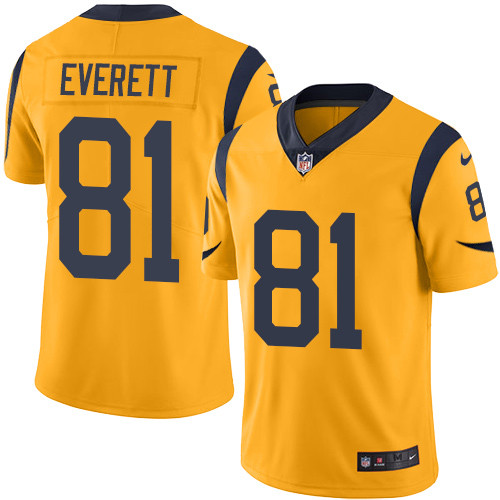 Men's Nike Los Angeles Rams #81 Gerald Everett Limited Gold Rush Vapor Untouchable NFL Jersey