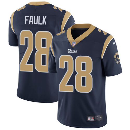 Youth Nike Los Angeles Rams #28 Marshall Faulk Navy Blue Team Color Vapor Untouchable Limited Player NFL Jersey