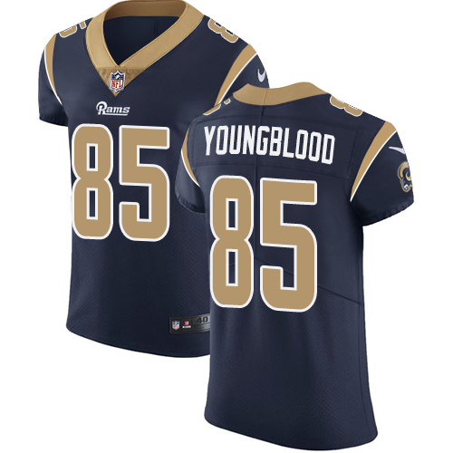 Men's Nike Los Angeles Rams #85 Jack Youngblood Navy Blue Team Color Vapor Untouchable Elite Player NFL Jersey