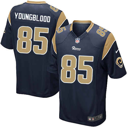 Men's Nike Los Angeles Rams #85 Jack Youngblood Game Navy Blue Team Color NFL Jersey