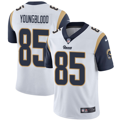 Men's Nike Los Angeles Rams #85 Jack Youngblood White Vapor Untouchable Limited Player NFL Jersey