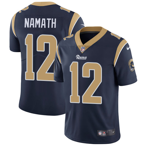 Men's Nike Los Angeles Rams #12 Joe Namath Navy Blue Team Color Vapor Untouchable Limited Player NFL Jersey