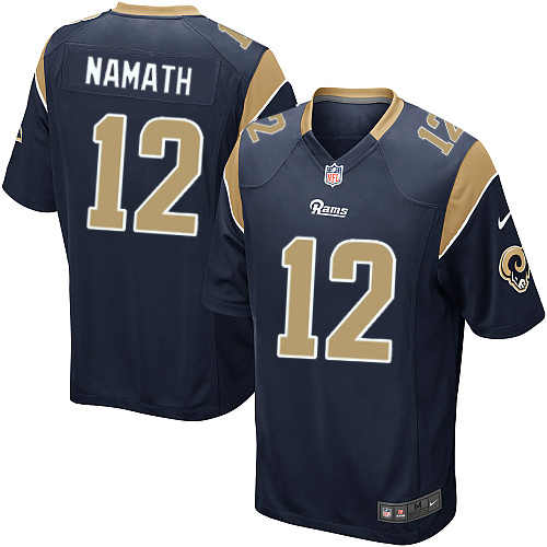 Men's Nike Los Angeles Rams #12 Joe Namath Game Navy Blue Team Color NFL Jersey