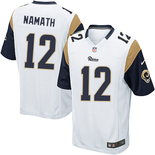 Men's Nike Los Angeles Rams #12 Joe Namath Game White NFL Jersey