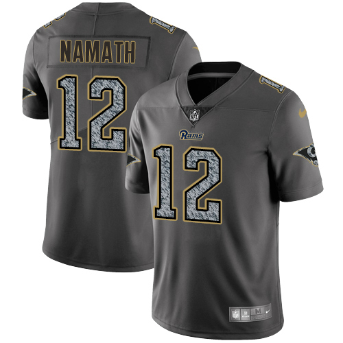 Youth Nike Los Angeles Rams #12 Joe Namath Gray Static Vapor Untouchable Limited NFL Jersey