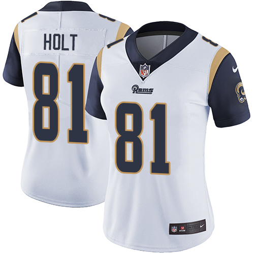 Women's Nike Los Angeles Rams #81 Torry Holt White Vapor Untouchable Elite Player NFL Jersey