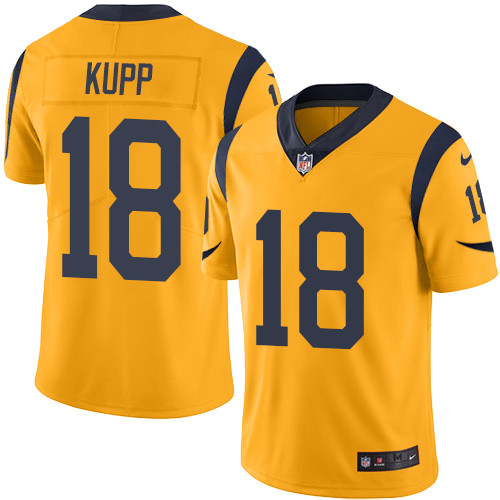 Men's Nike Los Angeles Rams #18 Cooper Kupp Limited Gold Rush Vapor Untouchable NFL Jersey