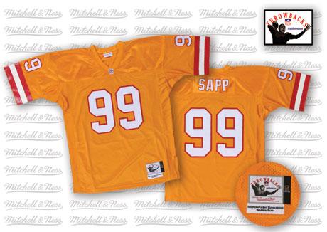 Mitchell and Ness Tampa Bay Buccaneers #99 Warren Sapp Authentic 1996 Orange Glaze Throwback NFL Jersey