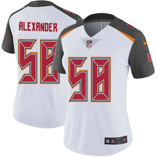 Women's Nike Tampa Bay Buccaneers #58 Kwon Alexander White Vapor Untouchable Limited Player NFL Jersey