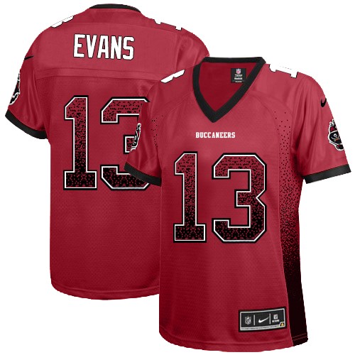 Women's Nike Tampa Bay Buccaneers #13 Mike Evans Elite Red Drift Fashion NFL Jersey