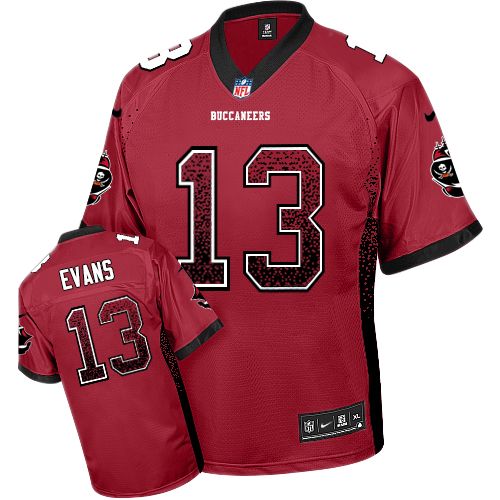 Men's Nike Tampa Bay Buccaneers #13 Mike Evans Elite Red Drift Fashion NFL Jersey