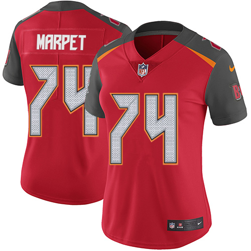 Women's Nike Tampa Bay Buccaneers #74 Ali Marpet Red Team Color Vapor Untouchable Limited Player NFL Jersey