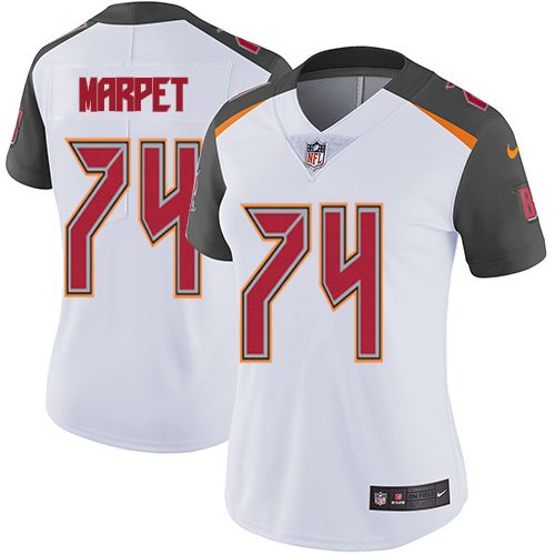 Women's Nike Tampa Bay Buccaneers #74 Ali Marpet White Vapor Untouchable Limited Player NFL Jersey