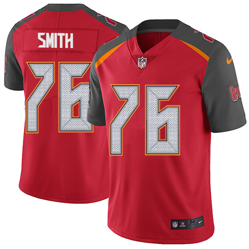 Youth Nike Tampa Bay Buccaneers #76 Donovan Smith Red Team Color Vapor Untouchable Limited Player NFL Jersey