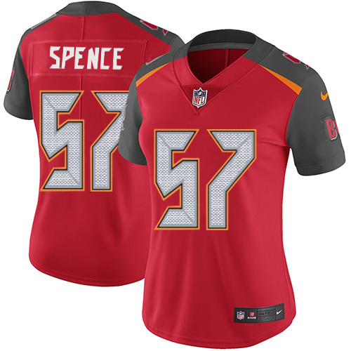 Women's Nike Tampa Bay Buccaneers #57 Noah Spence Red Team Color Vapor Untouchable Limited Player NFL Jersey