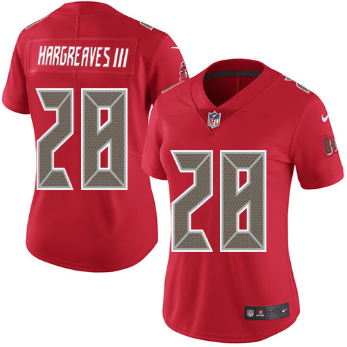 Women's Nike Tampa Bay Buccaneers #28 Vernon Hargreaves III Limited Red Rush Vapor Untouchable NFL Jersey