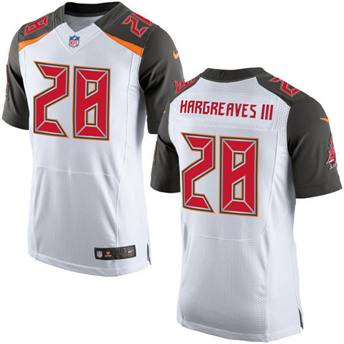 Men's Nike Tampa Bay Buccaneers #28 Vernon Hargreaves III Elite White NFL Jersey