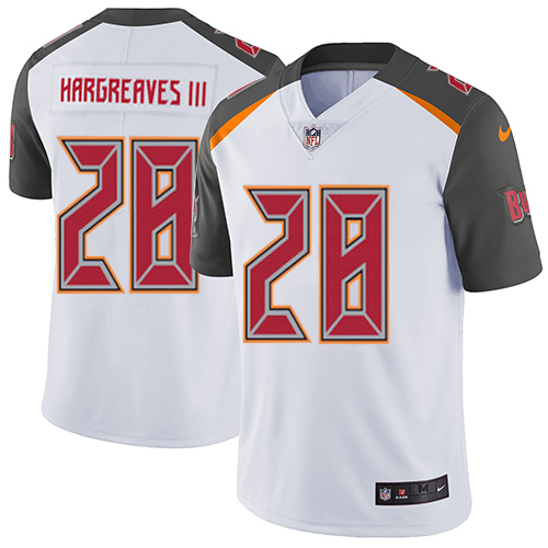 Men's Nike Tampa Bay Buccaneers #28 Vernon Hargreaves III White Vapor Untouchable Limited Player NFL Jersey