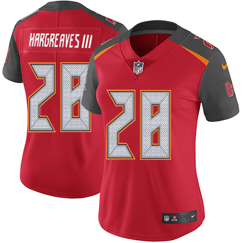 Women's Nike Tampa Bay Buccaneers #28 Vernon Hargreaves III Red Team Color Vapor Untouchable Limited Player NFL Jersey