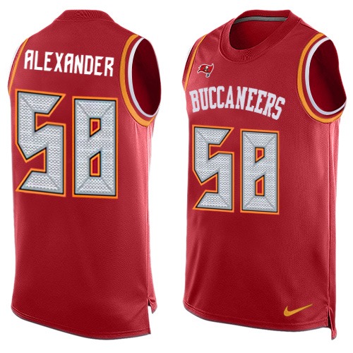 Men's Nike Tampa Bay Buccaneers #58 Kwon Alexander Limited Red Player Name & Number Tank Top NFL Jersey