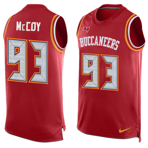 Men's Nike Tampa Bay Buccaneers #93 Gerald McCoy Limited Red Player Name & Number Tank Top NFL Jersey