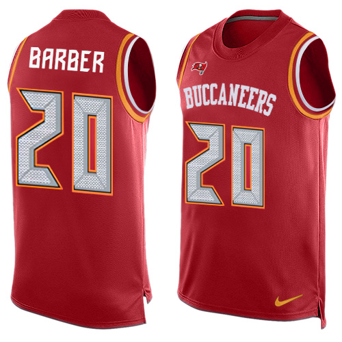 Men's Nike Tampa Bay Buccaneers #20 Ronde Barber Limited Red Player Name & Number Tank Top NFL Jersey
