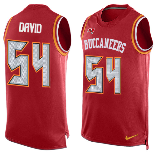 Men's Nike Tampa Bay Buccaneers #54 Lavonte David Limited Red Player Name & Number Tank Top NFL Jersey