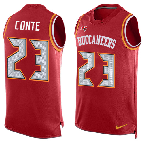 Men's Nike Tampa Bay Buccaneers #23 Chris Conte Limited Red Player Name & Number Tank Top NFL Jersey
