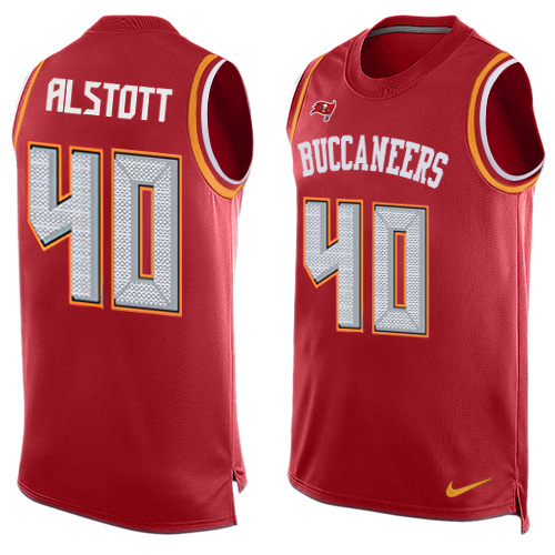 Men's Nike Tampa Bay Buccaneers #40 Mike Alstott Limited Red Player Name & Number Tank Top NFL Jersey