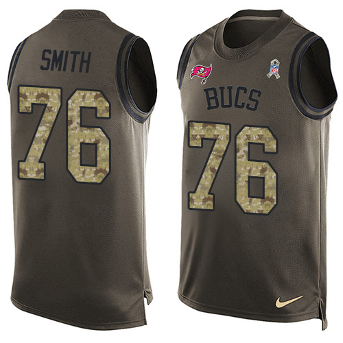 Men's Nike Tampa Bay Buccaneers #76 Donovan Smith Limited Green Salute to Service Tank Top NFL Jersey