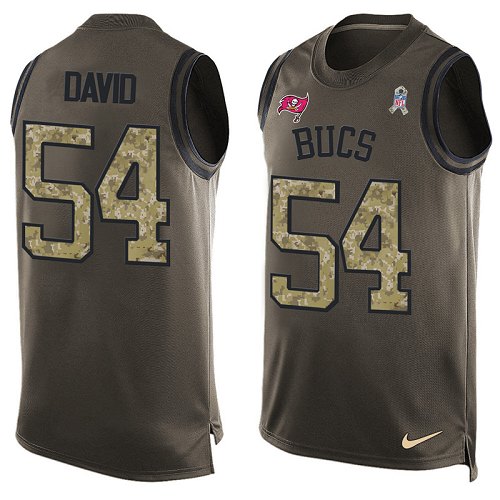 Men's Nike Tampa Bay Buccaneers #54 Lavonte David Limited Green Salute to Service Tank Top NFL Jersey