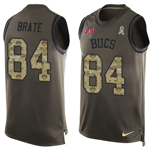 Men's Nike Tampa Bay Buccaneers #84 Cameron Brate Limited Green Salute to Service Tank Top NFL Jersey