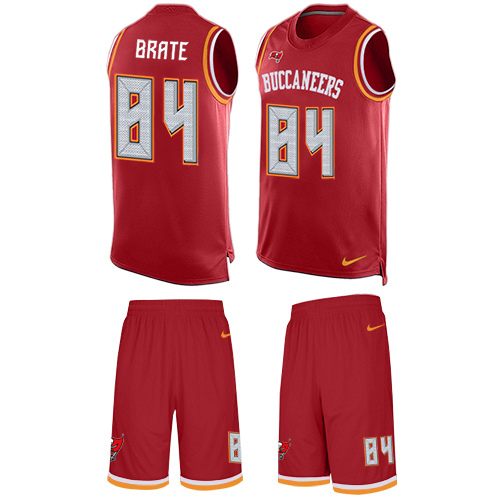 Men's Nike Tampa Bay Buccaneers #84 Cameron Brate Limited Red Tank Top Suit NFL Jersey