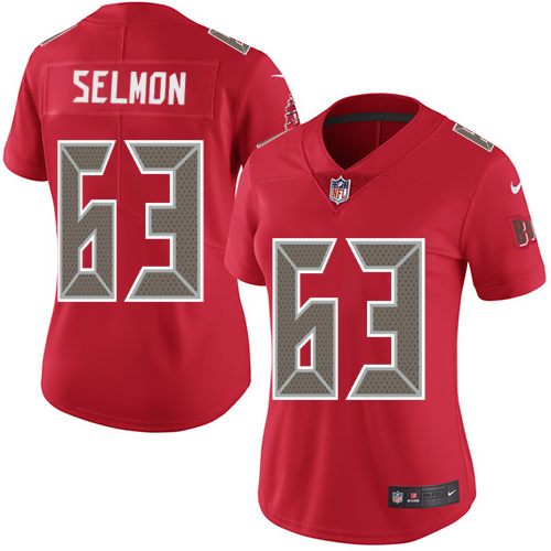 Women's Nike Tampa Bay Buccaneers #63 Lee Roy Selmon Limited Red Rush Vapor Untouchable NFL Jersey