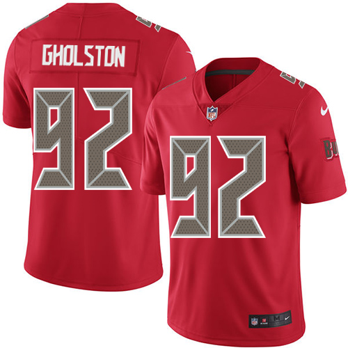 Men's Nike Tampa Bay Buccaneers #92 William Gholston Limited Red Rush Vapor Untouchable NFL Jersey