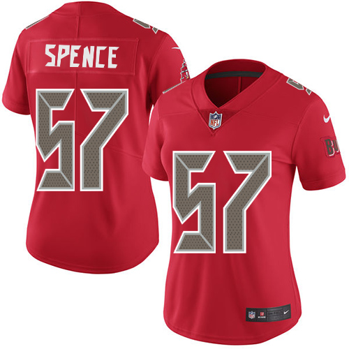 Women's Nike Tampa Bay Buccaneers #57 Noah Spence Limited Red Rush Vapor Untouchable NFL Jersey