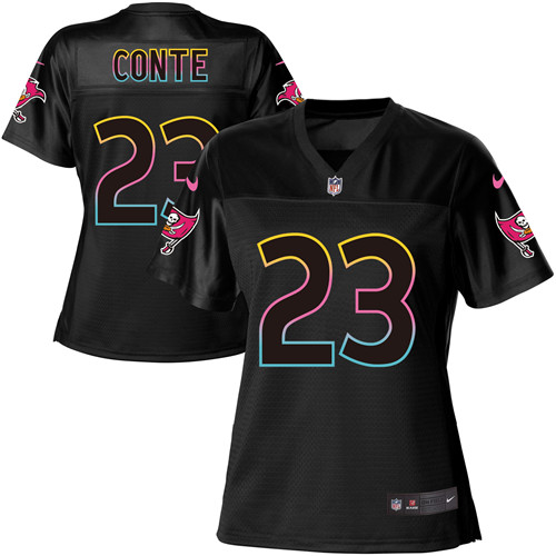 Women's Nike Tampa Bay Buccaneers #23 Chris Conte Game Black Fashion NFL Jersey