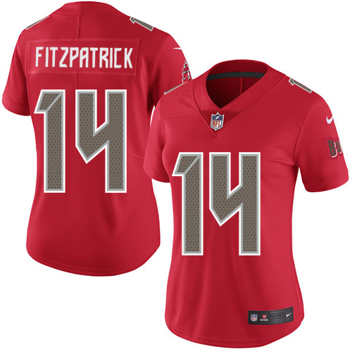 Women's Nike Tampa Bay Buccaneers #14 Ryan Fitzpatrick Limited Red Rush Vapor Untouchable NFL Jersey