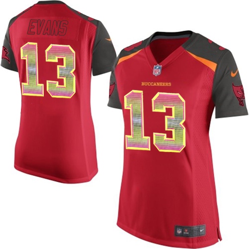 Women's Nike Tampa Bay Buccaneers #13 Mike Evans Limited Red Strobe NFL Jersey