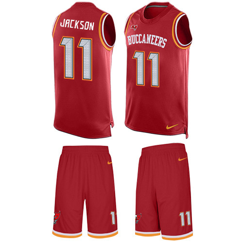 Men's Nike Tampa Bay Buccaneers #11 DeSean Jackson Limited Red Tank Top Suit NFL Jersey