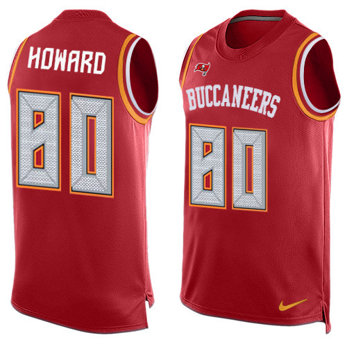 Men's Nike Tampa Bay Buccaneers #80 O. J. Howard Limited Red Player Name & Number Tank Top NFL Jersey